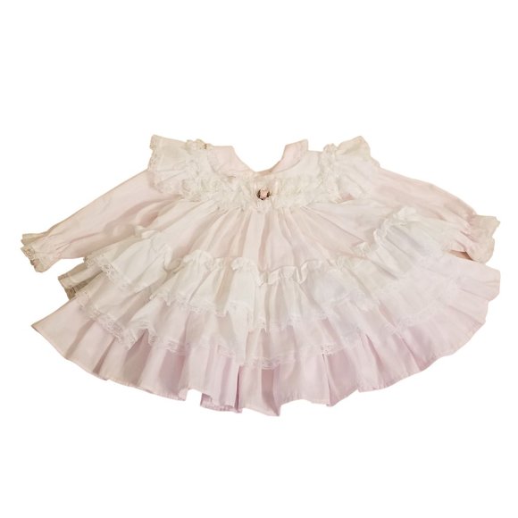 Bryan 12 Months Pink Full Circle Pageant Lace Ruffles Dress Easter Dress Up - Picture 1 of 6
